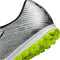 NIKE Zoom Mercurial Vapor 15 Academy XXV TF Turf Multinocken-Fußballschuhe Herren 060 - metallic silver/volt-black-volt 45.5