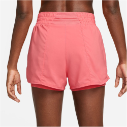 NIKE Dri-FIT One High-Waist 3" 2in1 Shorts Damen 894 - sea coral/reflective silv L