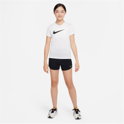 NIKE One Dri-FIT High-Waist Woven Trainingsshorts M&auml;dchen 010 - black/white XL (156-166 cm)