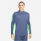 NIKE Dri-FIT Academy langarm Fußball Trainingsshirt Herren 491 - diffused blue/green strike/white M