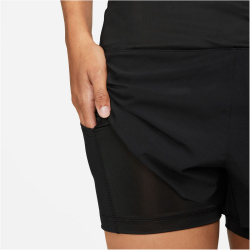 NIKE Dri-FIT Swift Mid-Rise 3" 2in1 Laufshorts Damen 010 - black/reflective silv XL