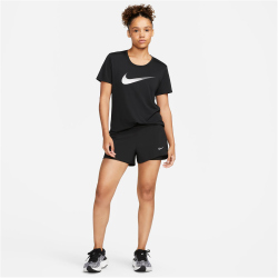 NIKE Dri-FIT Swift Mid-Rise 3" 2in1 Laufshorts Damen 010 - black/reflective silv XL