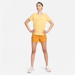 NIKE Dri-FIT One kurzarm Laufshirt Damen 795 - topaz gold S