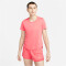 NIKE Dri-FIT One Standard Fit kurzarm Sportshirt Damen 894 - sea coral/white XS