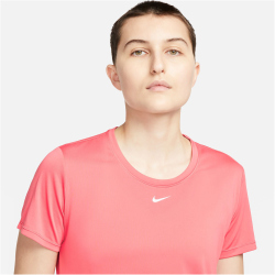 NIKE Dri-FIT One Standard Fit kurzarm Sportshirt Damen 894 - sea coral/white XL