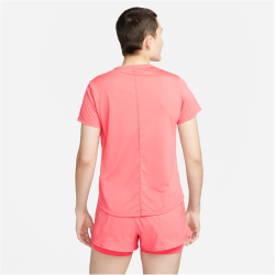 NIKE Dri-FIT One Standard Fit kurzarm Sportshirt Damen 894 - sea coral/white XL