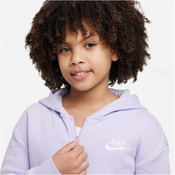 NIKE Sportswear Club Fleece Kapuzenjacke M&auml;dchen 536 - oxygen purple/white M (137-146 cm)
