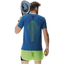 UYN Padel Series Smash kurzarm Padel Tennisshirt Herren K948 - blue poseidon/lime S