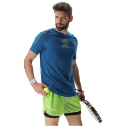 UYN Padel Series Smash kurzarm Padel Tennisshirt Herren K948 - blue poseidon/lime S
