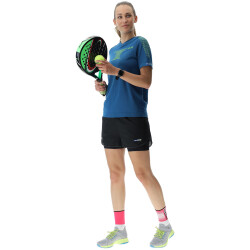 UYN Padel Series Smash kurzarm Padel Tennisshirt Damen K948 - blue poseidon/lime XS