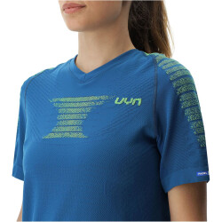 UYN Padel Series Smash kurzarm Padel Tennisshirt Damen K948 - blue poseidon/lime XS