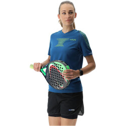 UYN Padel Series Smash kurzarm Padel Tennisshirt Damen K948 - blue poseidon/lime XS