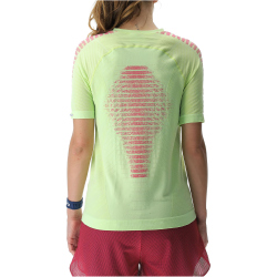 UYN Padel Series Smash kurzarm Padel Tennisshirt Damen E903 - sharp green/raspberry XS