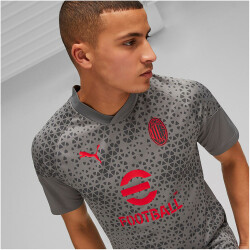 PUMA AC Milan Trainingsshirt Herren 15 - flat medium gray/for all time red L