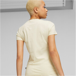 PUMA Ess+ Metallic Logo T-Shirt Damen 89 - alpine snow S