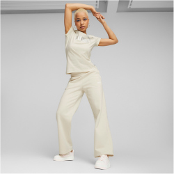 PUMA Ess+ Metallic Logo T-Shirt Damen 89 - alpine snow L