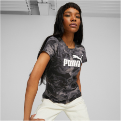 PUMA Essentials+ Marbleized T-Shirt Damen 01 - PUMA black XS