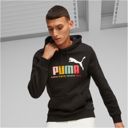 PUMA Essentials+ Multicolor Fleece Hoodie Herren 01 - puma black XL