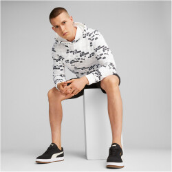 PUMA Essentials+ Logo Lab Print Fleece Hoodie Herren 02 - puma white M