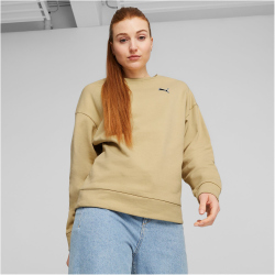 PUMA Better Essentials Fleece Sweatshirt Damen 84 - sand dune XS