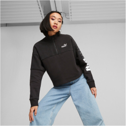 PUMA Power Colorblock High Neck Winterized Sweatshirt Damen 01 - puma black XS