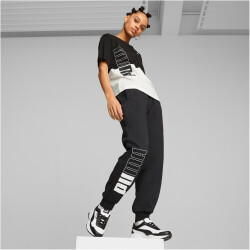 PUMA Power Colorblock Fleece Jogginghose Damen 01 - puma black L