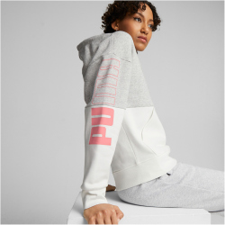 PUMA Power Colorblock Fleece Hoodie Damen 04 - light gray...