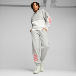 PUMA Power Colorblock Fleece Hoodie Damen 04 - light gray heather L