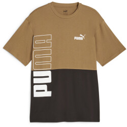 PUMA Power Colorblock T-Shirt Herren 93 - chocolate chip S