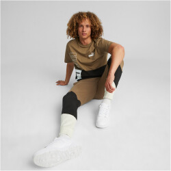 PUMA Power Colorblock T-Shirt Herren 93 - chocolate chip S