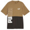 PUMA Power Colorblock T-Shirt Herren 93 - chocolate chip L