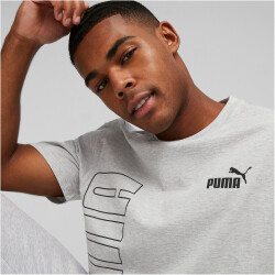 PUMA Power Colorblock T-Shirt Herren 04 - light gray...