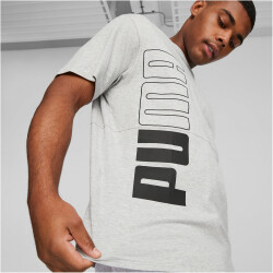 PUMA Power Colorblock T-Shirt Herren 04 - light gray heather XL
