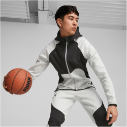 PUMA Hoops Team Dime Trainingsjacke Herren 02 - light gray heather S