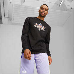 PUMA Blueprint Q3 Graphic Basketball Langarmshirt 1 Herren 01 - puma black S