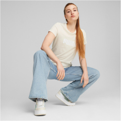 PUMA Essentials Logo T-Shirt Damen 89 - alpine snow M
