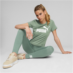 PUMA Essentials Logo T-Shirt Damen 48 - eucalyptus L