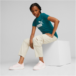 PUMA Essentials Logo T-Shirt Damen 43 - malachite M