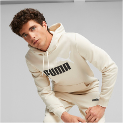 PUMA Ess+ Metallic 2 Col Big Logo Fleece-Hoodie Herren 87 - alpine snow XL