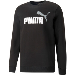 PUMA Ess+ Metallic 2 Col Big Logo Crew Sweatshirt Herren...