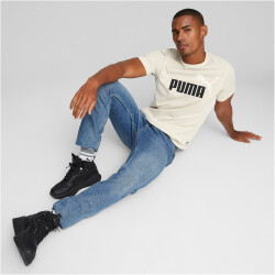 PUMA Ess+ Metallic 2 Col Logo T-Shirt Herren 87 - alpine snow S