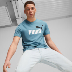 PUMA Ess+ Metallic 2 Col Logo T-Shirt Herren 48 - bold blue 3XL
