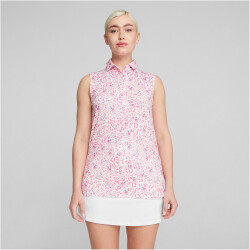 PUMA Mattr Mariposa ärmelloses Golf Poloshirt Damen 01 - strawberry burst/bold blue XL
