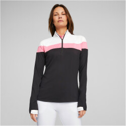 PUMA leichtes 1/4-Zip Golf-Sweatshirt Damen 01 - puma black/strawberry burst XS