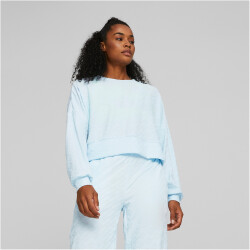 PUMA Fit Branded Fleece Crew Sweatshirt Damen 69 - icy blue S