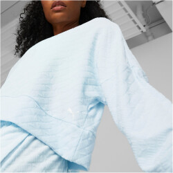 PUMA Fit Branded Fleece Crew Sweatshirt Damen 69 - icy blue S