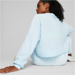 PUMA Fit Branded Fleece Crew Sweatshirt Damen 69 - icy blue S
