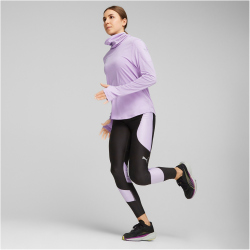PUMA Run Brushed Cloudspun langarm Laufshirt Damen 25 - vivid violet XS