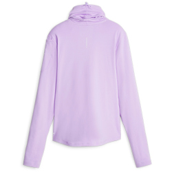 PUMA Run Brushed Cloudspun langarm Laufshirt Damen 25 - vivid violet XS
