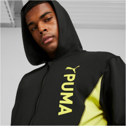 PUMA Fit Double Knit Trainingsjacke Herren 40 - PUMA black/yellow burst S